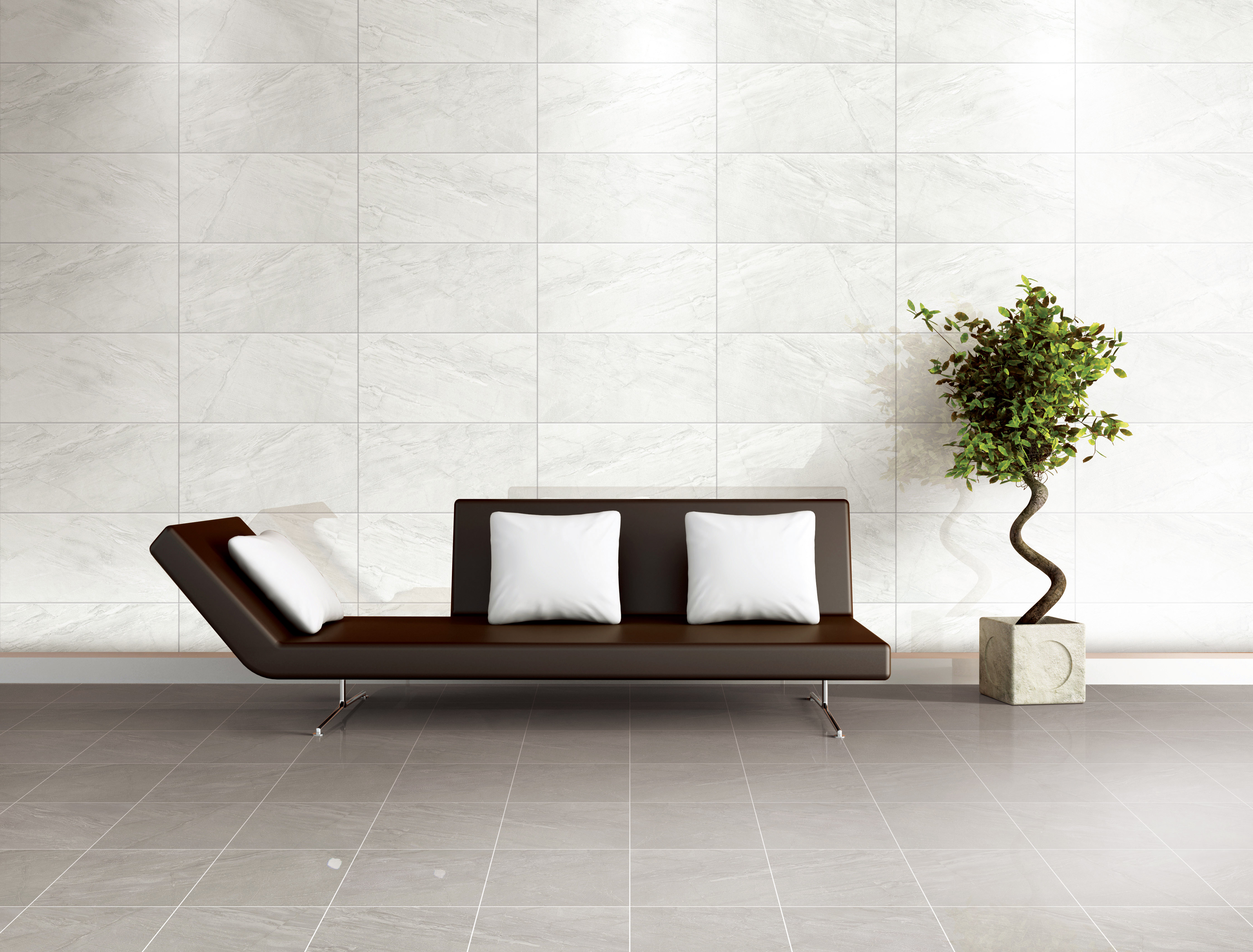 modern brown living-room -rendering